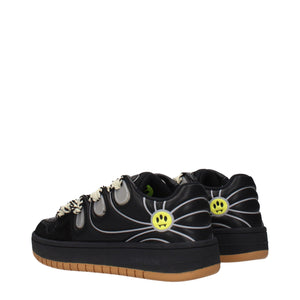 Barrow Schwarze Leder Low-Top-Sneaker