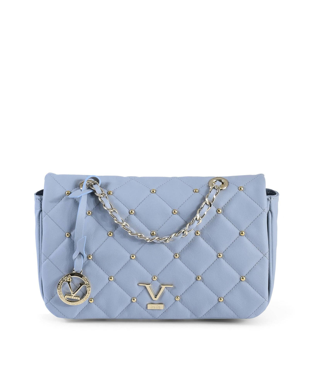 19V69 Italia Schultertasche aus blauem Leder