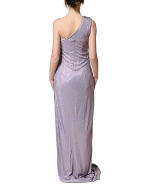 Dolce & Gabbana Abendkleid mit einer Schulter und lila Kristallen