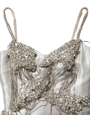 Dolce & Gabbana Abendkleid mit silbernen Kristallverzierungen