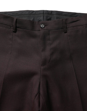 Dolce & Gabbana Braune Seidenhose mit geradem Bein