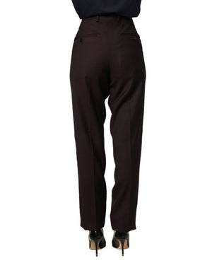 Dolce & Gabbana Braune Seidenhose mit geradem Bein