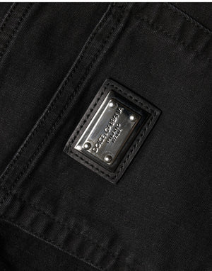 Dolce & Gabbana Schwarze Skinny Jeans aus Baumwolle mit hoher Taille