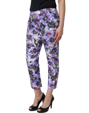Dolce & Gabbana Cropped Hose mit mehrfarbigem Blumenprint