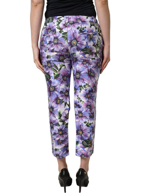 Dolce & Gabbana Cropped Hose mit mehrfarbigem Blumenprint