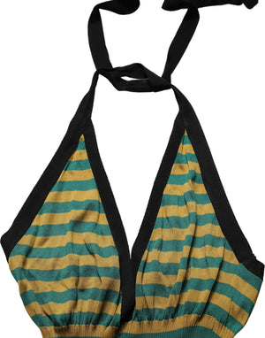 Dolce & Gabbana Mehrfarbig gestreiftes Wollstrick-Neckholder-Top