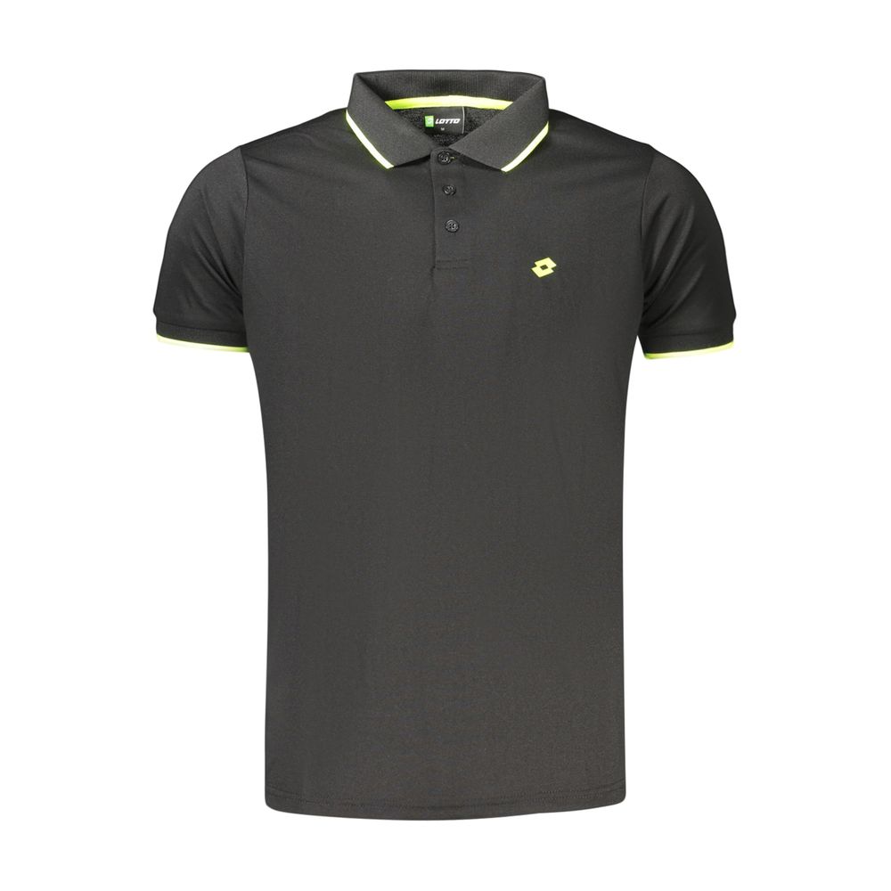 Lotto Schwarzes Poloshirt für Herren aus Polyester