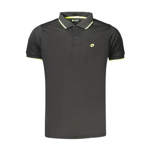 Lotto Schwarzes Poloshirt für Herren aus Polyester