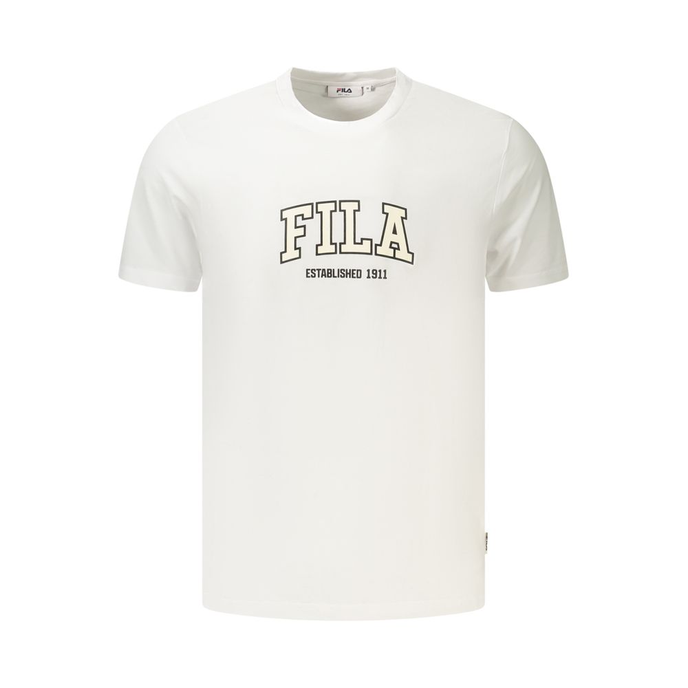 Fila Weißes Herren-T-Shirt aus Baumwolle