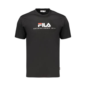 Fila Schwarzes Baumwoll-T-Shirt für Herren