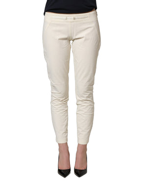 Elisabetta Franchi Weiße Skinny-Hose mit tiefem Bund für Damen