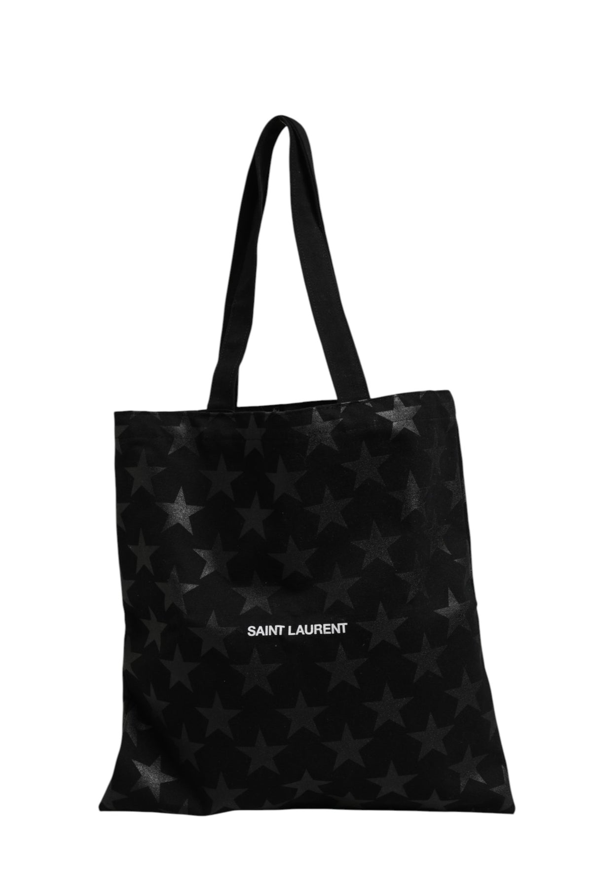 Saint Laurent Rive Droite Schwarze Tote Bag mit Sternenprint