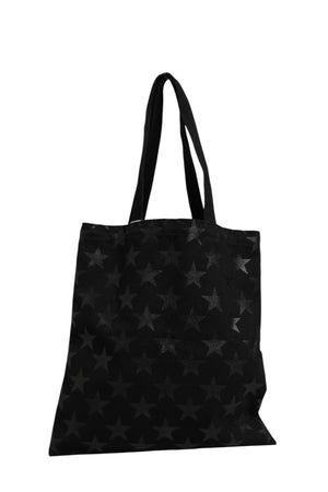 Saint Laurent Rive Droite Schwarze Tote Bag mit Sternenprint