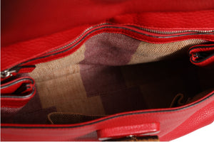Gucci Rote Leder Bamboo Daily Tote Umhängetasche