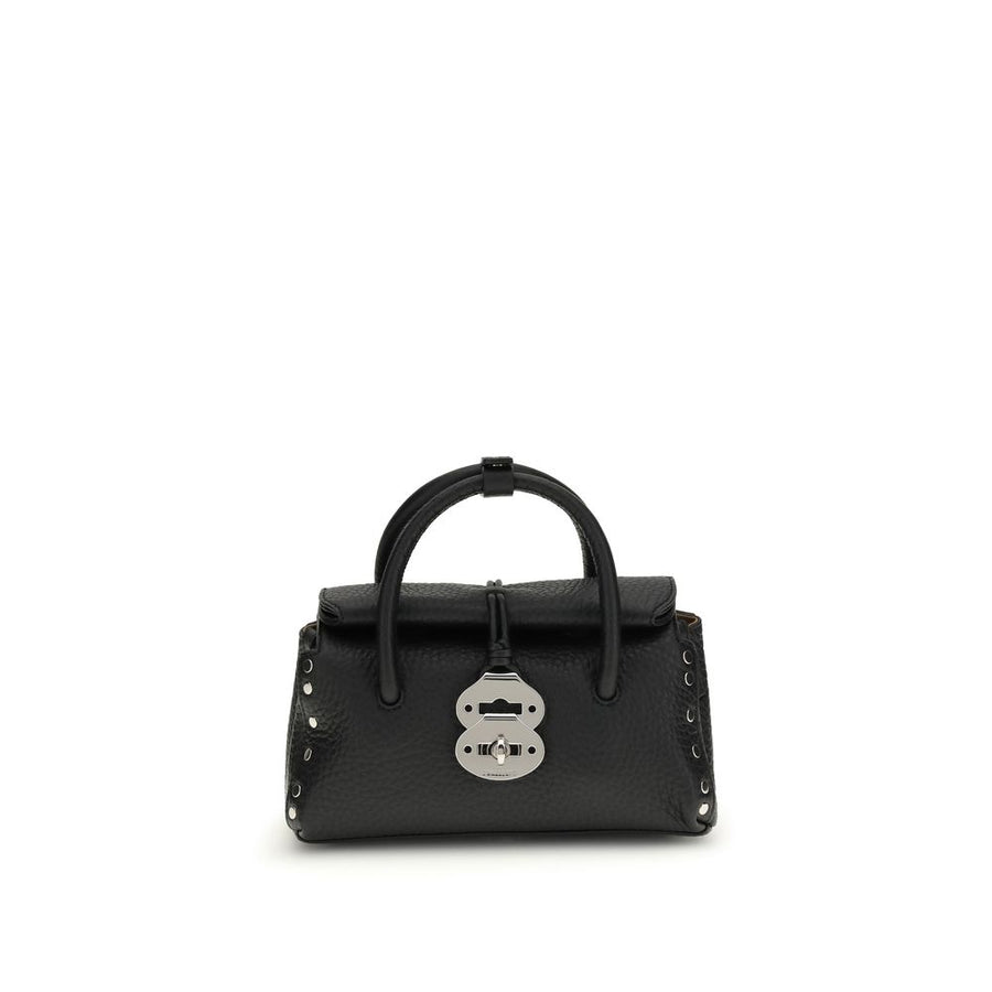 Zanellato Schwarze Kalbsleder Bos Taurus Handtasche