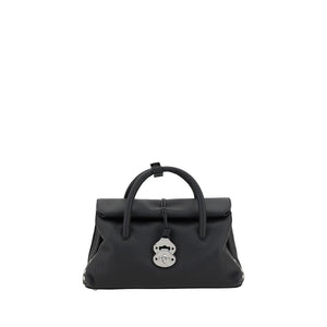 Zanellato Schwarze Bos Taurus Kalbsleder Schultertasche