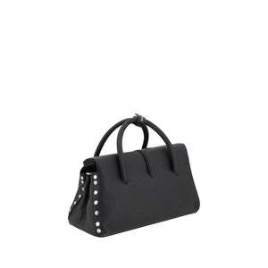 Zanellato Schwarze Bos Taurus Kalbsleder Schultertasche