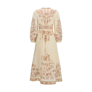 Zimmermann Beige Leinen-Freizeitkleid