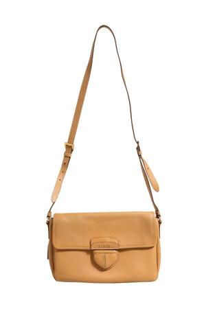 Prada Sidonie Schultertasche aus beigem genarbtem Leder