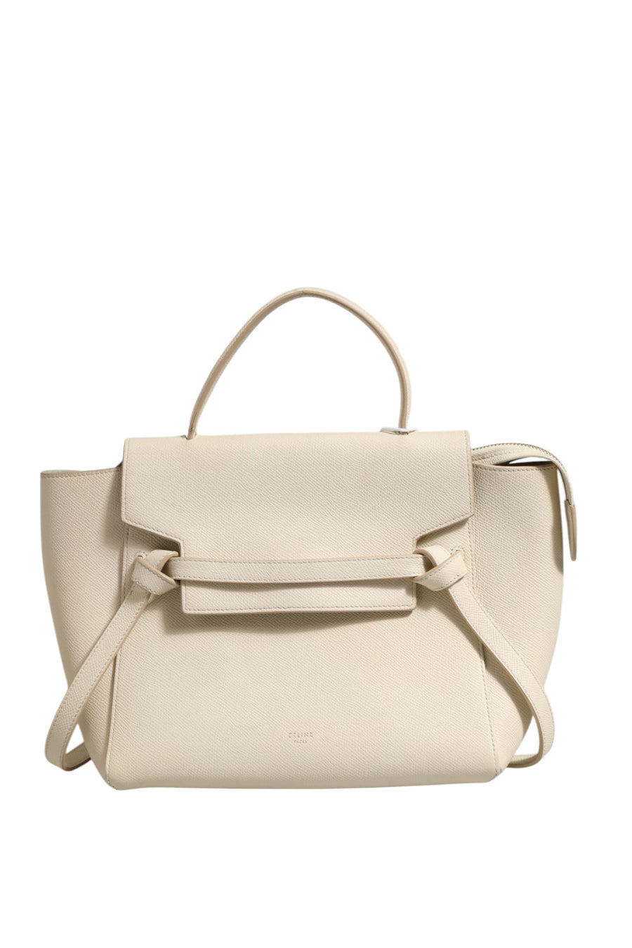 Celine Nano Belt Bag aus genarbtem Kalbsleder in Chalk