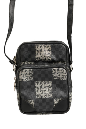Louis Vuitton Schwarze Schultertasche Amazon Christopher Nemeth aus Damier Graphite Canvas