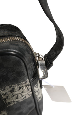 Louis Vuitton Schwarze Schultertasche Amazon Christopher Nemeth aus Damier Graphite Canvas