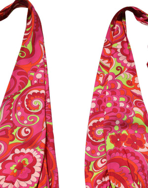 Dolce & Gabbana Rotes Paisley-Seiden-Neckholder-Crop-Top
