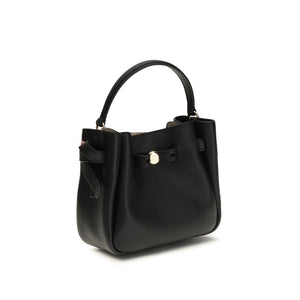 Tory Burch Schwarze Kalbsleder Bos Taurus Bucket Bag