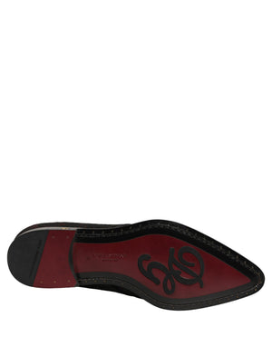 Dolce & Gabbana Schwarze Rote Verzierte Derby-Abendschuhe