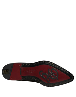 Dolce & Gabbana Schwarze verzierte Herren-Derby-Anzugschuhe