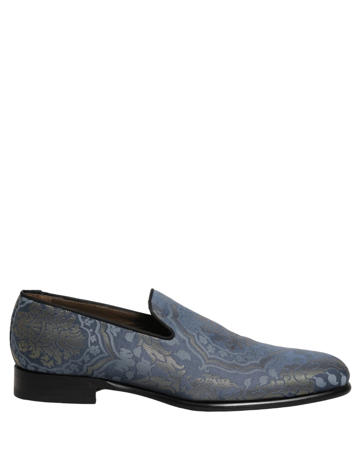 Dolce & Gabbana Blaue Blumen-Brocade-Slipper-Loafer