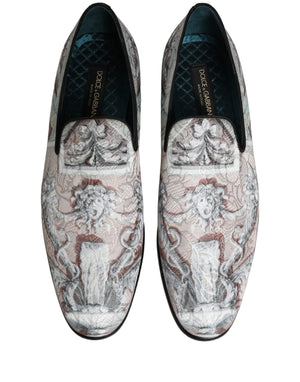 Dolce & Gabbana Multicolor Velvet Baroque Loafer-Pumps