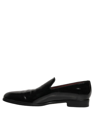 Dolce & Gabbana Schwarze Herren-Slipper aus Lackleder
