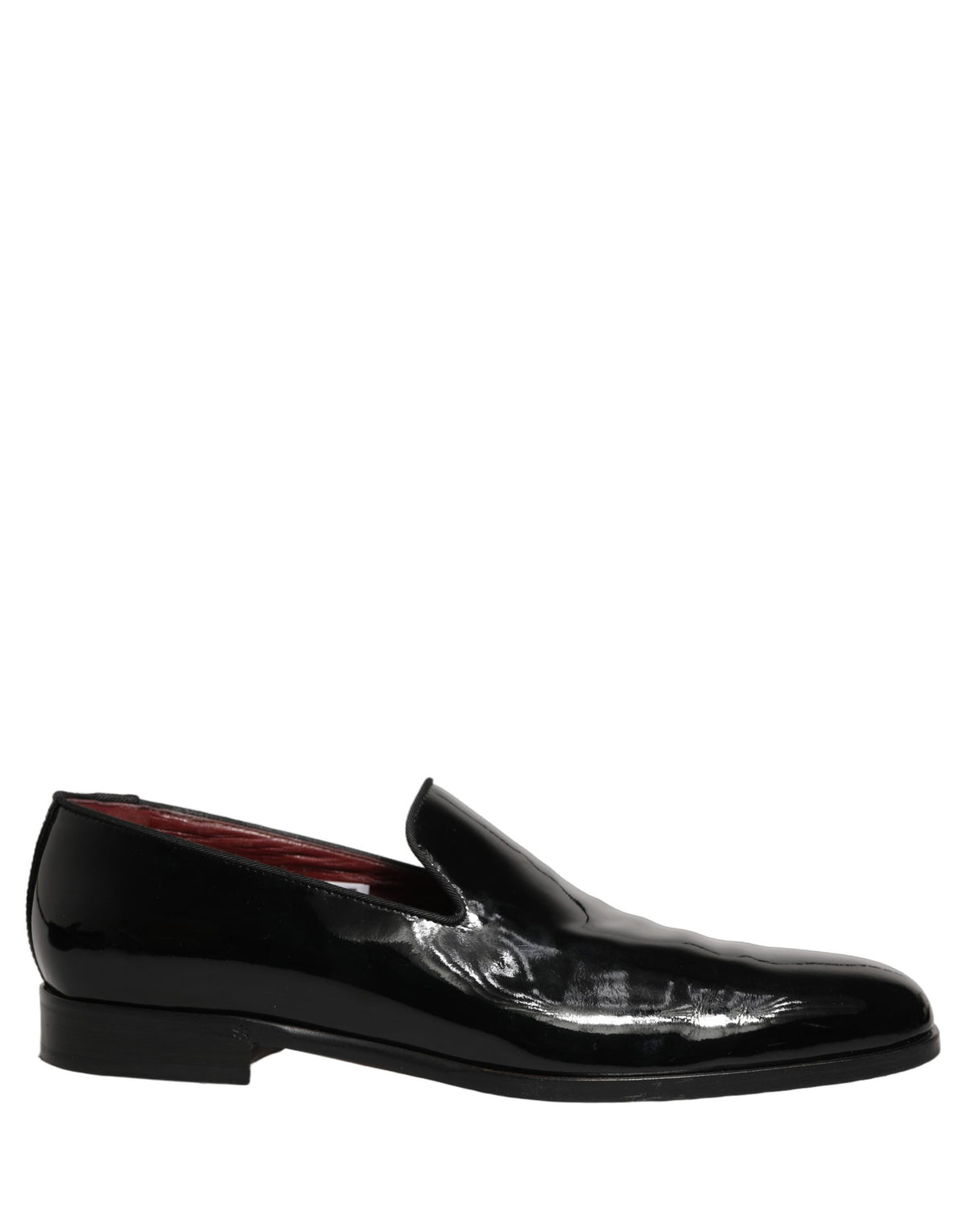Dolce & Gabbana Schwarze Herren-Slipper aus Lackleder