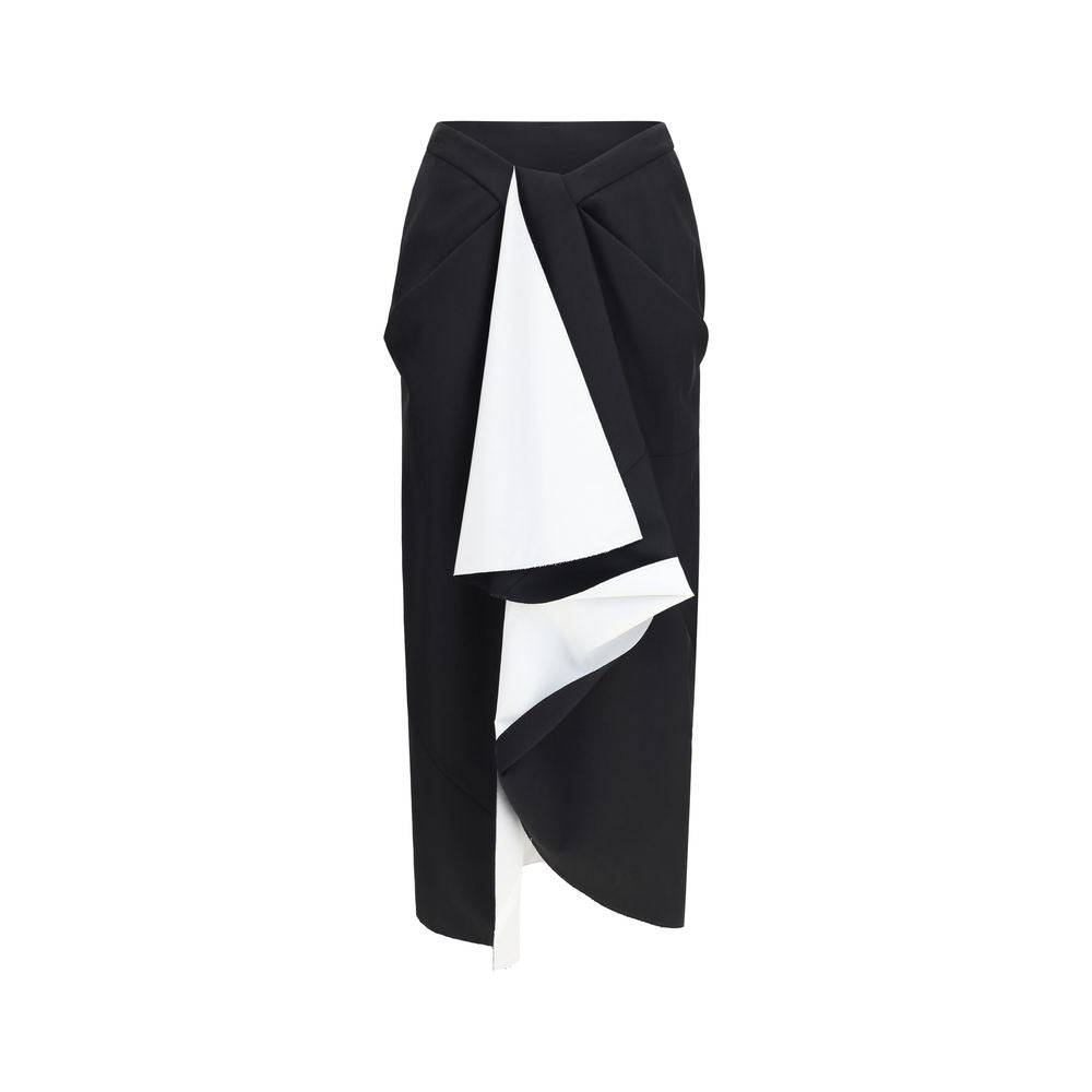 Givenchy Schwarzer Oves Aries Wollrock Midi