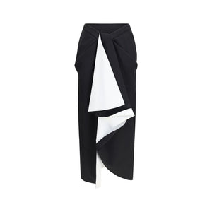 Givenchy Schwarzer Oves Aries Wollrock Midi