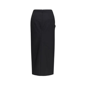 Givenchy Schwarzer Oves Aries Wollrock Midi