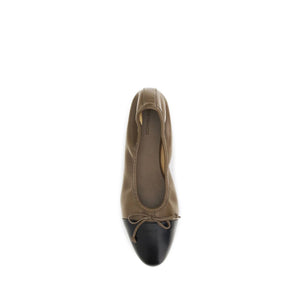 Dear Frances Braune Kalbsleder-Ballerinas Bos Taurus
