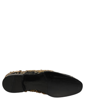 Dolce & Gabbana Schwarze Samt-Loafer mit Verzierungen