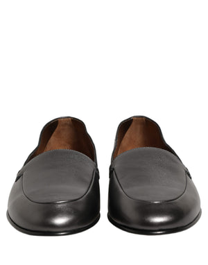 Dolce & Gabbana Silberne DG Logo Loafer aus Leder