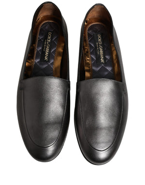 Dolce & Gabbana Silberne DG Logo Loafer aus Leder
