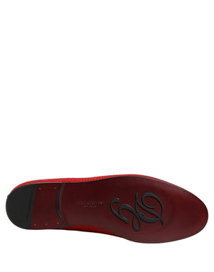 Dolce & Gabbana Rote Loafer mit Kronen-Applikation
