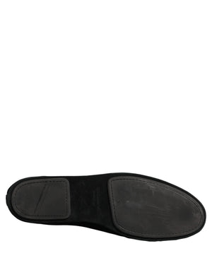 Dolce & Gabbana Schwarze Loafer mit Kronen-Applikation
