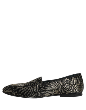 Dolce & Gabbana Schwarze Loafer mit silbernen Verzierungen