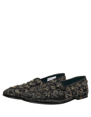 Dolce & Gabbana Schwarze Loafer mit Strassbesatz