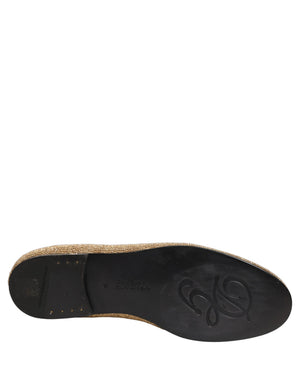 Dolce & Gabbana Loafer-Schuhe aus Leder mit Gold-Kristall-Verzierung für Herren