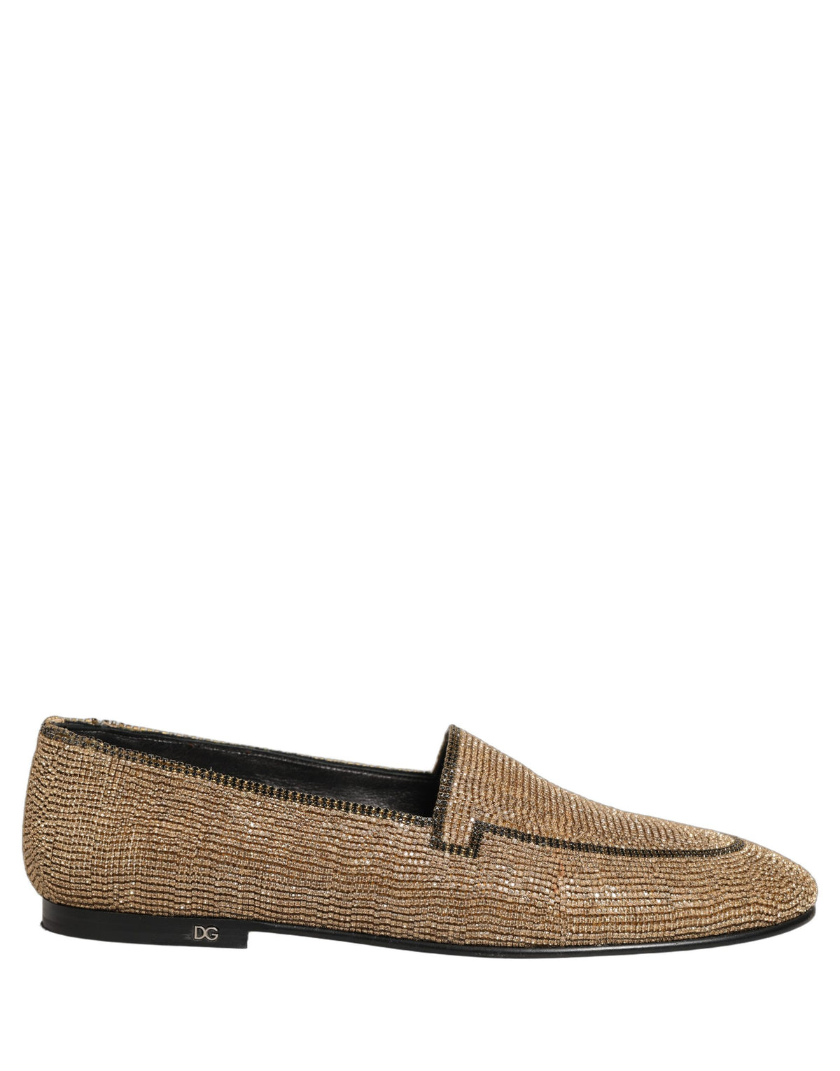 Dolce & Gabbana Loafer-Schuhe aus Leder mit Gold-Kristall-Verzierung für Herren
