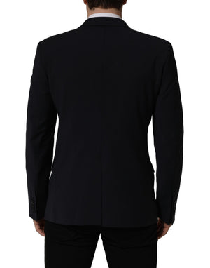 Dolce & Gabbana Schwarzer einreihiger Herren-Blazer aus Wolle