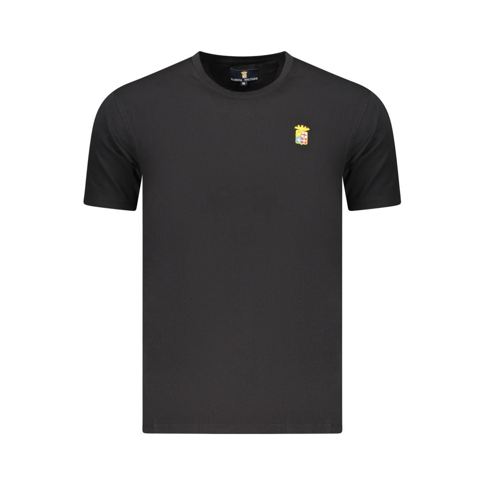 Marina Militare Schwarzes Baumwoll-T-Shirt für Herren