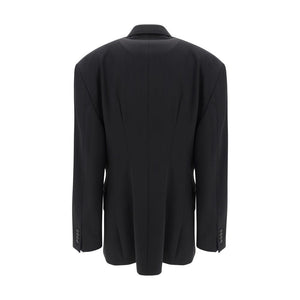 Balenciaga Schwarzer Oves Aries Wollblazer